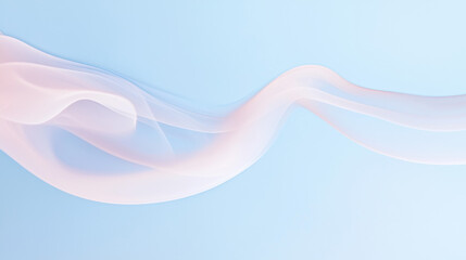 Aufkleber - Soft pink smoke waves flow gracefully against light blue background, creating serene and calming atmosphere