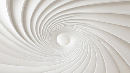Poster - spiral architectural design with smooth white curves creates calming effect