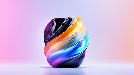 Sticker - Abstract Colorful Swirl Sculpture