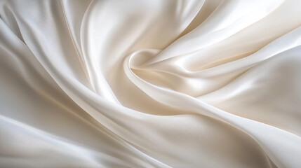 Leinwandbilder - Soft, flowing fabric in creamy white hue, perfect for elegant designs