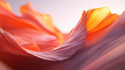 Aufkleber - Abstract orange and pink waves create vibrant, flowing texture, evoking warmth and energy