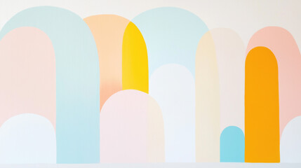 Poster - Colorful abstract wall art featuring soft arches in pastel shades