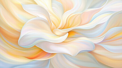 Aufkleber - Soft pastel flower petals swirl gracefully, creating serene and calming atmosphere. gentle hues evoke tranquility and beauty