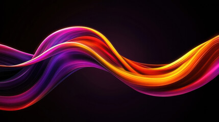Leinwandbilder - Vibrant abstract waves in purple, orange, and pink colors create dynamic flow