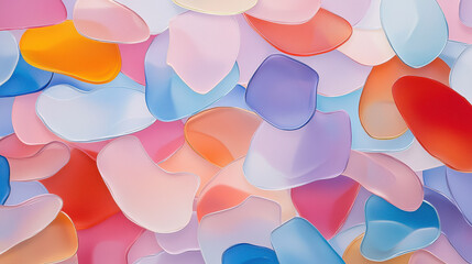 Leinwandbilder - Colorful translucent shapes create vibrant abstract background, evoking sense of playfulness and creativity