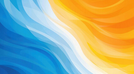 Poster - Vibrant abstract waves in blue and orange hues create dynamic visual flow