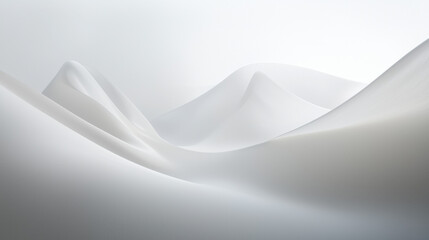Leinwandbilder - Smooth white curves create serene landscape of gentle hills and soft textures