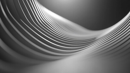 Fototapete - Sleek abstract lines create dynamic wave pattern in monochrome tones