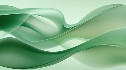 Poster - Soft green waves create serene and calming abstract background
