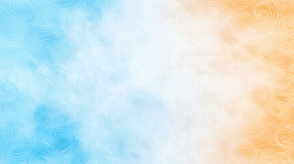 Leinwandbilder - Soft blue and orange abstract background with swirling patterns and clouds