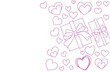© Rmd17 - Doodle love background illustration valentines day banner.Valentine's Day card with cute hearts icon symbol.Perfect for stickers and greeting cards.