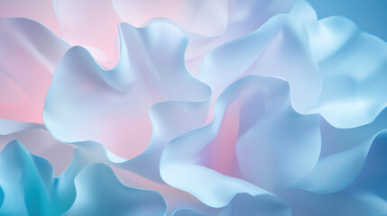 Aufkleber - Soft pastel petals create serene and dreamy atmosphere, blending shades of blue and pink