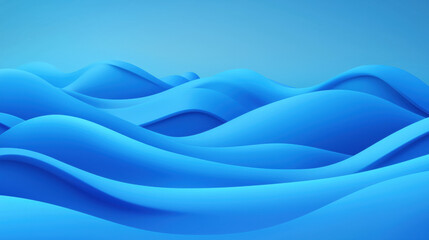 Fototapete - Smooth blue waves create serene and calming abstract background