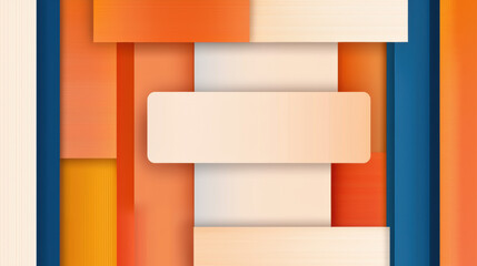 Leinwandbilder - Modern abstract design with layered geometric shapes in orange and blue tones