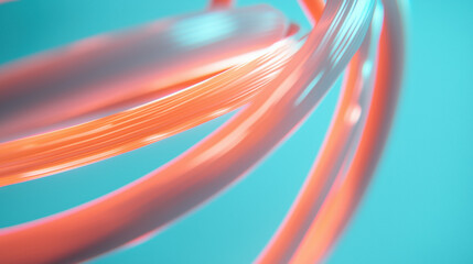 Leinwandbilder - Vibrant abstract design featuring glowing orange and blue curves, creating dynamic visual effect
