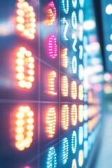 Leinwandbilder - Futuristic Sports Visualization Neon LED Scoreboard Display at South Korean Stadium - Dynamic Event Engagement and Interactive Digital Interfaces in Global Football Arenas