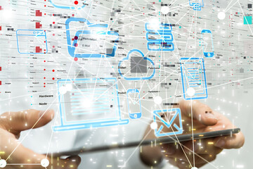Leinwandbilder - Technology background. Big data concept