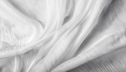 Aufkleber - soft white fabric folds with smooth texture for elegant background, luxury designs, and minimalist branding concepts

