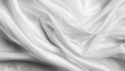 Aufkleber - soft white fabric folds with smooth texture for elegant background, luxury designs, and minimalist branding concepts

