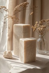 Wall Mural - Elegant Mycelium Packaging in Soft Natural Lighting