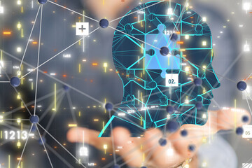 Leinwandbilder - digital medical futuristic interface 3D rendering
