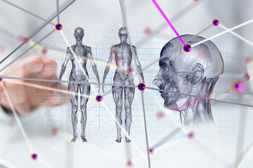 Poster - digital medical futuristic interface 3D rendering - 3d