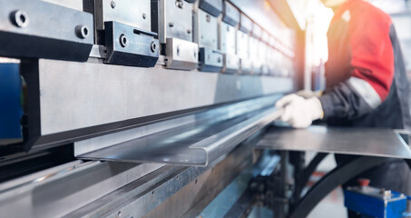 Sheet metal bending in modern industrial factory: precision engineering