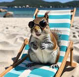 Wakacje na plaży, urocze zwierzęta