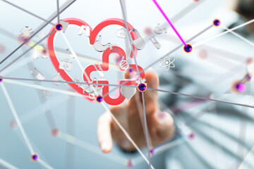 Leinwandbilder - digital medical futuristic interface 3D rendering - 3d