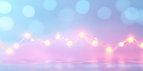 Poster - Surreal Pastel Financial Data Visualization with Glowing Points in Cyberpunk Aesthetic