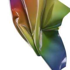 Poster - Fluid design twisted shapes holographic 3D abstract background iridescent wallpaper