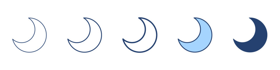 half moon icon symbol set collection