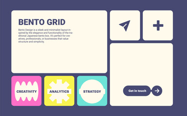 Wall Mural - modern bento grid web business layout with simple shape. trending bento brick ui ux template. web co