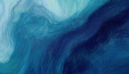 Poster - abstract ocean wave painting in deep blue tones with gradient textures, perfect for wall art, backgrounds, or design inspiration

