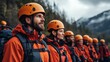 © khonkangrua - Group of Adventurous Climbers in Safety Gear Preparing for Outdoor Expedition in Mountain Environment