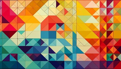 Canvas Print - colorful rectangle and triangle pattern modern aesthetics abstract background composed of triangles and rectangles color palette