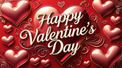 Wall Mural - valentine's day card with hearts ai generative
