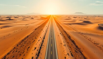 Wall Mural - A desert road disappearing into the horizon