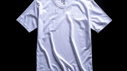 White cotton t-shirt, casual wear, blank template, apparel, clothing, mockup.