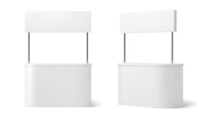 Wall Mural - advertising booth stand mockup for showcasing promotional material in commercial events or exhibitio