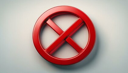 high quality red prohibition symbol on clean white background for usage in no entry stop or restrict