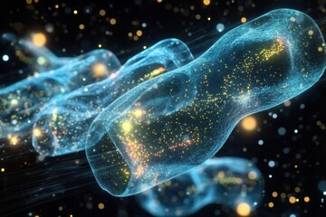 Aufkleber - Visualization of antibodies actively engaging pathogens in a microscopic environment to illustrate immune response. Generative AI