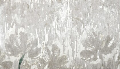 Aufkleber - textured floral wall art with embossed wildflowers, neutral tones for modern interior decor, minimalist botanical design
