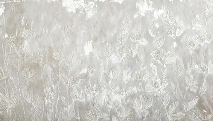 Aufkleber - textured floral wall art with embossed wildflowers, neutral tones for modern interior decor, minimalist botanical design