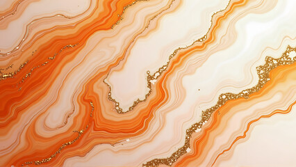 Wall Mural - Abstract orange background with seamless texture and wave pattern in a natural design, ideal for use as a decorative wallpaper or illustration, Generative Ai