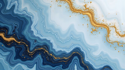 Wall Mural - Blue and Yellow Seamless Wave Pattern Background, High Quality Wallpaper Design, Generative Ai