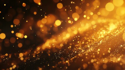 Wall Mural - close-up of a golden sparkler creating glittering effects.