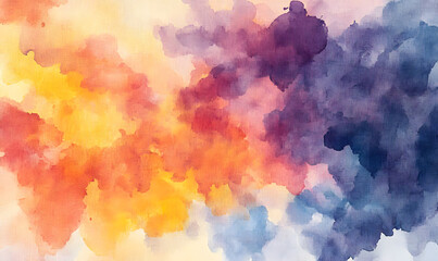 Wall Mural - vibrant watercolor background showcasing a blend of warm and cool colors, perfect for creative proje
