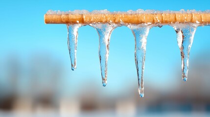Wall Mural - stick with ice on it