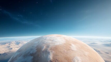 Wall Mural - planet with a large white spot on it